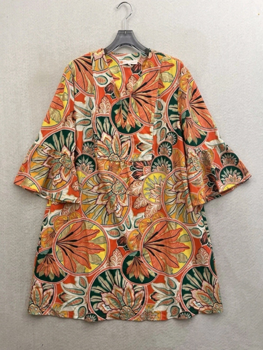 Jude Connally Festive Floral Bell-Sleeve Shift Dress. Resort Comfy USA